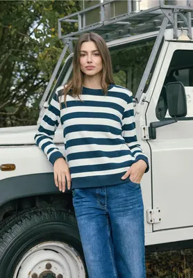 Produktbild von Cecil (304) Striped Sweatshirt, universal blue 25512 25512 L