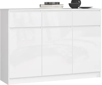 Image de Commode de 138 cm avec 3 tiroirs et 3 portes, buffet, armoire, bahut de 99 cm de haut