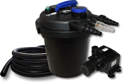 Obrázek produktu pro Kompletní sada Wiltec: jezírkový tlakový filtr CPF-180 do 6000 litrů s 11wattovým UV-C čističem, jezírkové čerpadlo HJ-5000 ECO 4000l/h 65W, 25m jezírková hadice 25 mm (1")