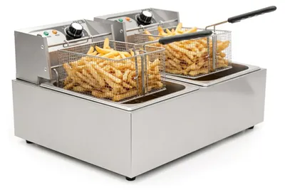 Produktbild von HCB Doppel-Fritteuse - 2 x 6 Liter - 2 x 230V - Edelstahl - 2579