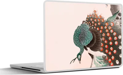 Produktbild von MuchoWow® Laptop Aufkleber Sticker Cover Pfau - Japanisch - Pfauenfedern - Vintage 30x21 cm - Sticker für Laptop - Selbstklebend