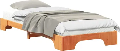 Produktbild von vidaXL Bettrahmen Braun 90 x 210 cm Massives Kiefernholz
