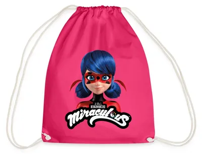 Produktbild von Spreadshirt Miraculous Ladybug Mit Logo Turnbeutel, One size, Fuchsia