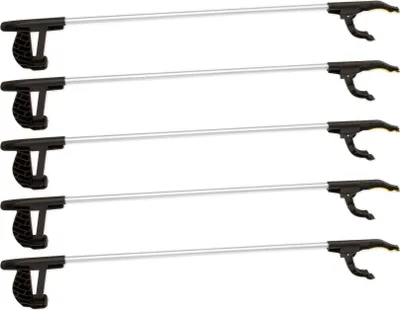 Produktbild von BigDean 5er Set Greifzange 76 cm lang mit magnetischer Spitze + rutschfestem Griff - Als Hand-Verlängerung und Hilfe beim Aufheben