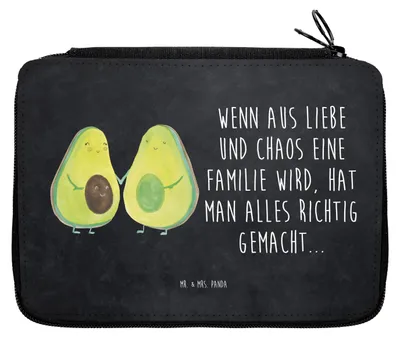 Produktbild von Mr. & Mrs. Panda Federmappe Avocado Pärchen - Kreidetafel - Geschenk, Federtasche, Familie, Federmäppchen, Avocados, Kinder, Schlamper, Etui, Liebe, Mäppchen