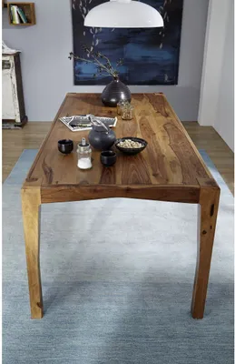 Produktbild von MASSIVMOEBEL24 Esstisch Sheesham 200x100x77 braun lackiert ANCONA #0104