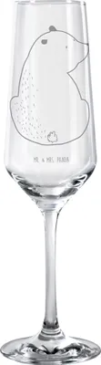 Produktbild von Mr. & Mrs. Panda Glas Bär Schulterblick - Transparent - Geschenk, Weisheit, Champagnerglas, Bären, Motivation, Trinkglas, Flute, Teddy, Sektflöte, Weltansicht
