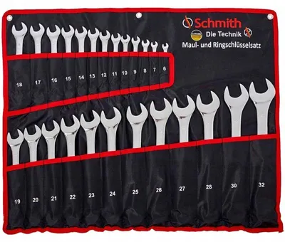 Obrázek produktu pro Sada 25 kusů kombinovaných klíčů Schmith, nástrojová sada pro dílnu