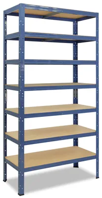 Image de shelfplaza HOME 230x90x40 cm Étagère charges lourde en bleu avec 7 étagères et une capacité de charge de 125 kg par étagère