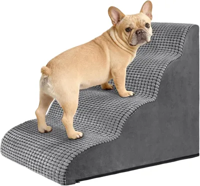 Produktbild von Hundetreppe Hundeleiter für kleine Hunde, 50 cm hoch, Haustierleiter für Bett und Sofa aus hochdichtem Schaumstoff, Hundeleiter, Hunderampe mit Wasmat