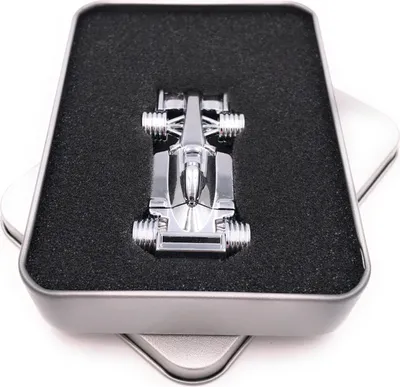 Produktbild von Onwomania F1 Rennwagen Race Car Rennsport Metall Silber USB Stick in Alu Geschenkbox 8 GB USB 3.0