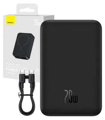 Produktbild von Baseus Magnetic Mini, 20000 mAh, Power Delivery, Kabelloses Aufladen, 20 W, Schwarz