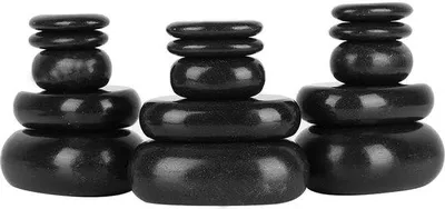 Productafbeelding van Hotstone set van, 20 basalt massagestenen, starterset