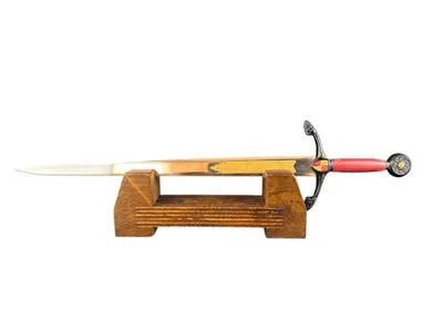 Image de Epée coupe-papier 27 cm avec support - Mini épée en métal - Réplique historique - Cadeau & Décoration (10)