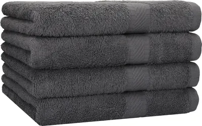 Produktbild von Betz 4 Stück Duschtücher 70x140 cm PALERMO 100% Baumwolle  Farbe: anthrazit
