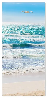 Produktbild von Wallario selbstklebende Türtapete 93 x 205 cm - Badestrand - Mallorca Spanien - Abwischbar, rückstandsfrei zu entfernen