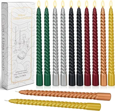 Image de Bougies Stokkaarsen, spirales colorées, lot de 12, couleurs vives et sans coulures