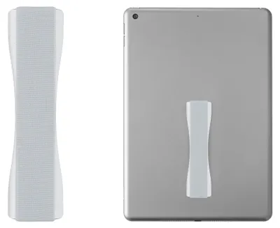 Produktbild von kwmobile Tablet Fingerhalter Griff Halter - Selbstklebende Tablet PC Fingerhalterung kompatibel mit iPad Samsung Sony Tablets - Silber