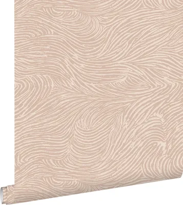 Imagen del producto de ESTAhome papel pintado diseño de líneas onduladas en 3D rosa suave 53 cm x 10.05 m