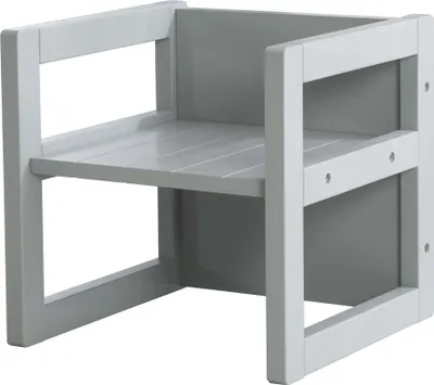 Produktbild von roba Sitzhocker für Kinder im Landhausstil, Wendehocker mit 3 Sitzhöhen, grau