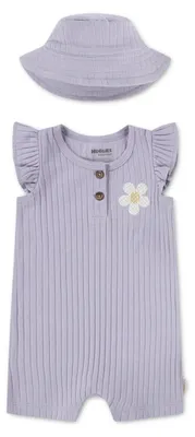 Productafbeelding van Huggies Romper en muts set voor baby meisjes, lila kleur
