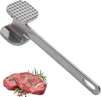 Image de Attendrisseur de viande - Acier inoxydable - Double face - Ustensiles de cuisine