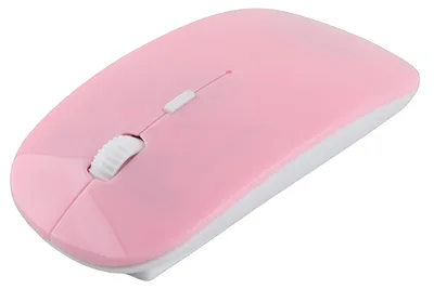 Obrázek produktu pro Bezdrátová myš 2,4 GHz – přenosná ultratenká tichá myš s 4 tlačítky, bezdrátová optická myš s rozlišením 1600 DPI pro stolní počítače a notebooky, růžová