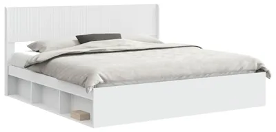 Obrázok produktu pre Posteľový rám s úložným priestorom a čelom Biela 180 x 200 cm