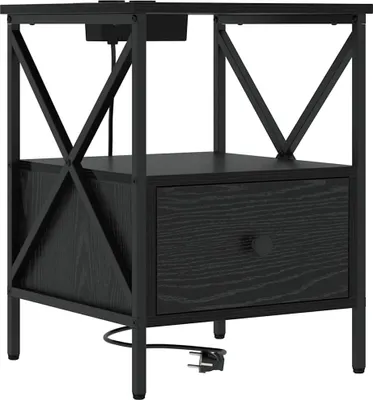 Immagine prodotto di vidaXL Comodino look rovere nero 41,5 x 40,5 x 55 cm