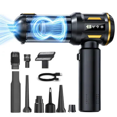 Produktbild von 4 in 1 Autostaubsauger Akku, Handstaubsauger Kabelloser, 80.000 U/min Bürstenloser Motor, 22kPa Saugleistung, 3 Stufen, LED anzeige, für Auto Haushalt