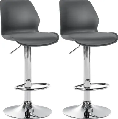 Produktbild von CLP 2er Set Barhocker Gilbert grau Material Kunststoff