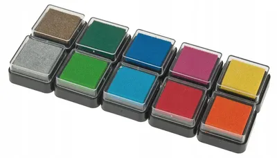 Produktbild von HEYDA StempelkissenSet Rainbow 10St sort, Stempelkissen für Kinder, Violett, Pink, Blau, Grün, Rot, Violett, Gelb, 30 mm, 30 mm
