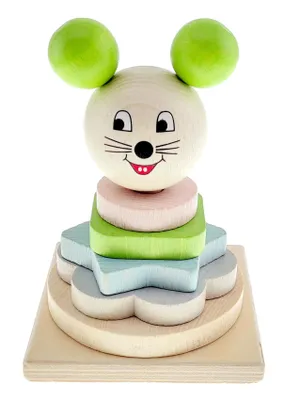 Produktbild von Holzspielzeug Stapelturm Maus BxHxT 9x12x9cm NEU