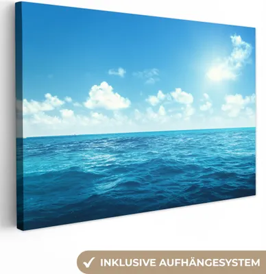 Produktbild von OneMillionCanvasses® - Leinwandbilder - 150x100 cm, Meer - Himmel - Sonne, Wandbilder Kunstdruck Wanddekoration