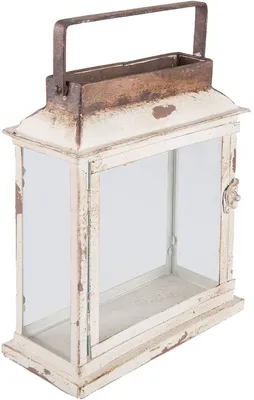 Produktbild von Clayre & Eef Laterne 25x12x30 cm Beige Eisen Rechteck