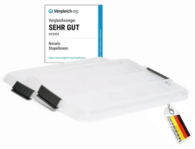 Productafbeelding van Novaliv, 2 stuks reserve deksels voor Novaliv containers van 28-40 liter met clipsluiting, afmetingen 61x40 cm, transparant