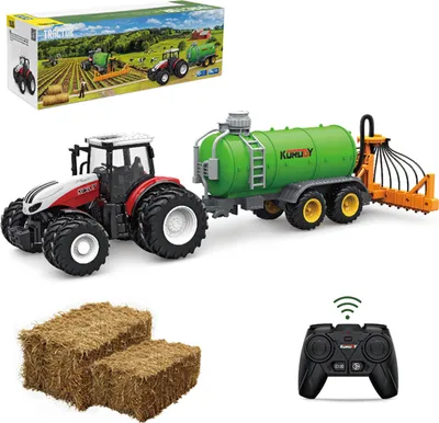 Productafbeelding van RC-tractor: Afstandsbediende tractor met mesttank, tractor speelgoed, afstandsbediende landbouwtrekker met licht en geluid