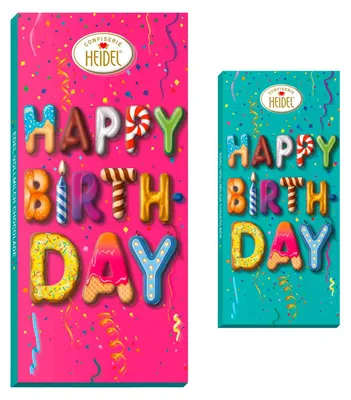 Image de Heidel, chocolats 3D "Joyeux anniversaire", 100g, Image générée par une IA