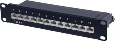 Produktbild von RED4POWER CAT.6a Patchpanel R4-N106S, 12-fach, 10", schwarz