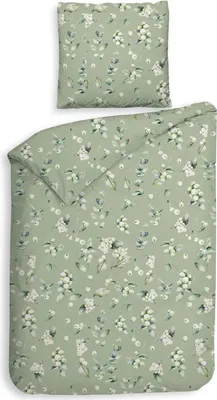 Produktbild von Heckett and Lane Ciro Bettwäsche 155 Green Bettwäsche 1 x Bettbezug 155x220 + 1 x Kopfkissenbezug 80x80 Green  grün