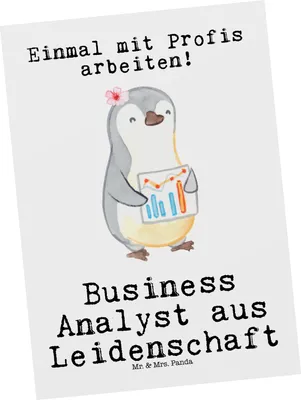 Produktbild von Mr. & Mrs. Panda Postkarte Business Analyst Leidenschaft - Weiß - Geschenk, bildkarte, Postkarten, Ansichtskarte, Grußkarte, Ansichtskarten
