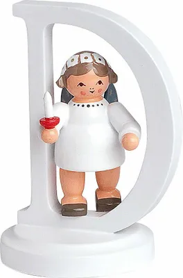 Zdjęcie produktu dla Miniaturowa figurka anioła z literą "D" WxDxH= 5x4x7cm NOWOŚĆ
