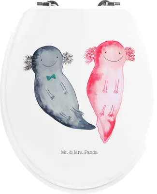 Produktbild von Mr. & Mrs. Panda WC Sitz Axolotl Freundin - Weiß - Geschenk, Brille, Liebe, Valentinstag, WC-Sitz, Lurch, Klodeckel, Toilettendeckel, Klobrille