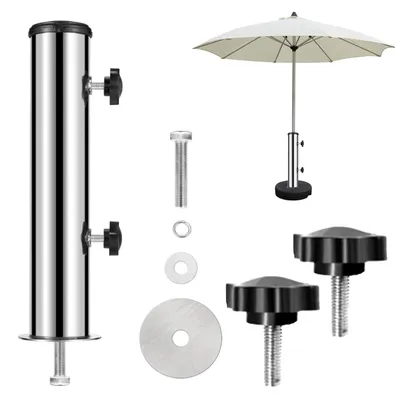 Productafbeelding van Tuinparasol, universele parasolhouder met 3 verloopringen, voor granietplaat en cementplaat