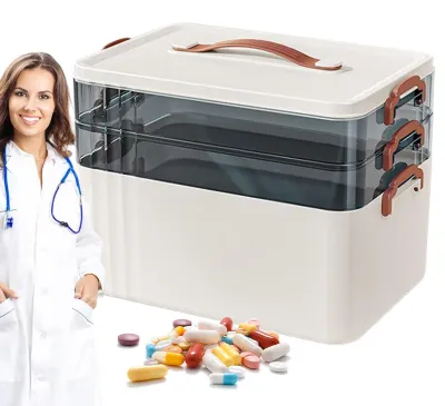 Imagen del producto de Caja de almacenamiento grande para medicamentos, ideal para seguridad y organización