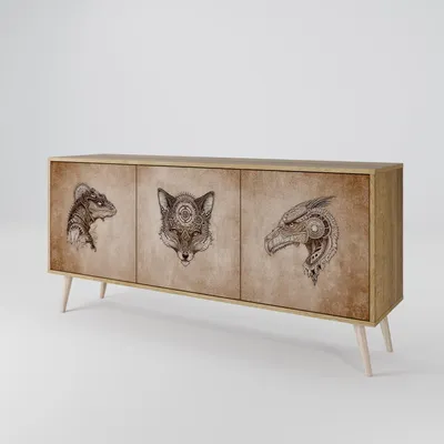 Immagine prodotto di Spacerebels cassettiera a 3 ante - credenza cassettiera - credenza alta - mobile armadio - soggiorno camera da letto - 57,5×164,5×42 (HxLxP)
