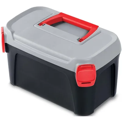 Produktbild von Werkzeugkiste SMART Werkzeugkoffer Werkzeugkasten Aufbewahrungsbox Toolbox 380 x 234 x 225 mm Schwarz-Grau