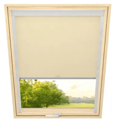 Produktbild von Time4blinds - Dachfenster Rollo - 614mm(B), 1362mm(L) - Verdunkelungsrollo - Ecru