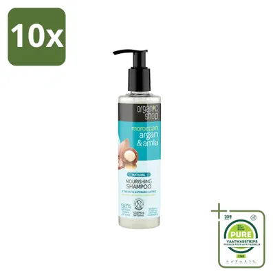 Produktbild von 10 x Organic Shop Natural Nourishing Shampoo Argan & Amla 280 ml - Großpackung - 10 Stücke
