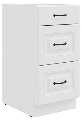 Produktbild von Küchen Unterschrank 40 cm Stilo Weiß Vollauszug Soft-Close Küche Einbauküche